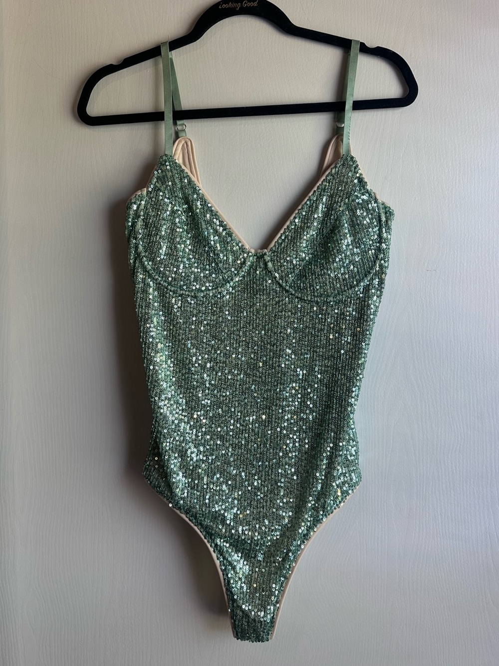 Lulu's Mint Green Sequin Kids One-Piece Worn Once